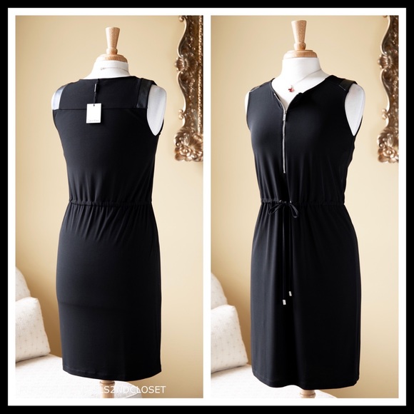 CK CALVIN KLEIN BLACK TANK SHEATH SHIFT DRESS A2C - Picture 2 of 8